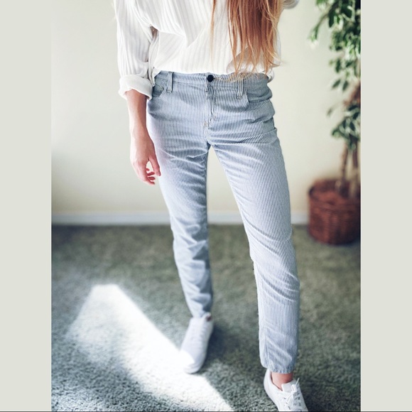 Joe’s | Blue White Pin Stripe Slim Fit Classic Preppy Lightweight Pants - Picture 1 of 9